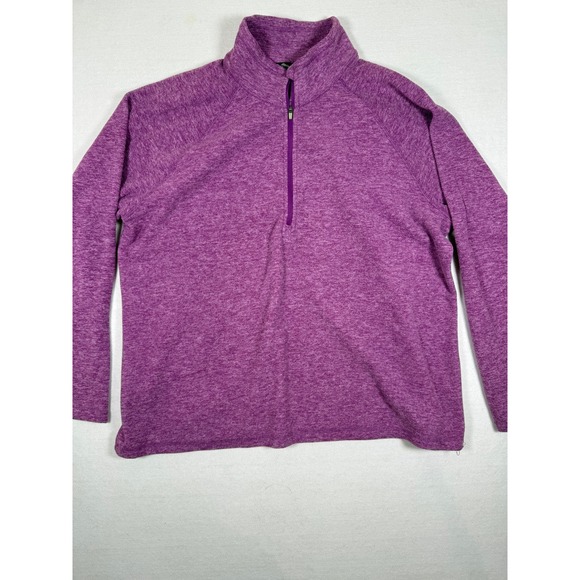 Eddie Bauer Sweaters - Eddie Bauer Womens 2XL Purple Heathered Quarter Zip Fleece Pullover Sweater